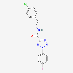molecular formula C16H13ClFN5O B2524590 N-(4-chlorophenethyl)-2-(4-fluorophenyl)-2H-tetrazole-5-carboxamide CAS No. 1396843-86-9