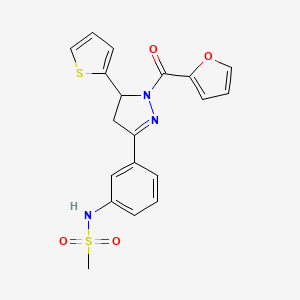 N-[3-[2-(furan-2-carbonyl)-3-thiophen-2-yl-3,4-dihydropyrazol-5-yl]phenyl]methanesulfonamide