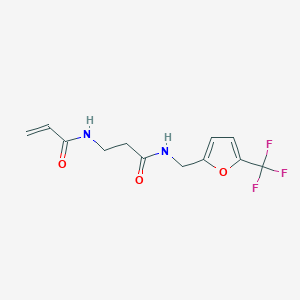 molecular formula C12H13F3N2O3 B2524601 3-(Prop-2-enoylamino)-N-[[5-(trifluoromethyl)furan-2-yl]methyl]propanamide CAS No. 2361696-60-6