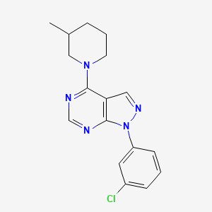 molecular formula C17H18ClN5 B2524605 1-(3-Chlorophenyl)-4-(3-methylpiperidyl)pyrazolo[5,4-d]pyrimidine CAS No. 890947-80-5