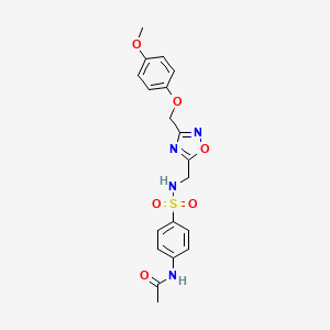 N-(4-(N-((3-((4-methoxyphenoxy)methyl)-1,2,4-oxadiazol-5-yl)methyl)sulfamoyl)phenyl)acetamide