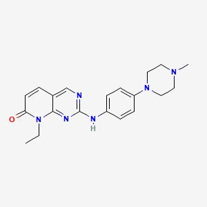 molecular formula C20H24N6O B2524609 8-Ethyl-2-[[4-(4-methylpiperazin-1-yl)phenyl]amino]-8H-pyrido[2,3-d]pyrimidin-7-one CAS No. 211245-14-6