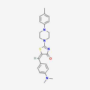 molecular formula C23H26N4OS B2524610 (E)-5-(4-(二甲氨基)亚苄基)-2-(4-(对甲苯基)哌嗪-1-基)噻唑-4(5H)-酮 CAS No. 304889-89-2