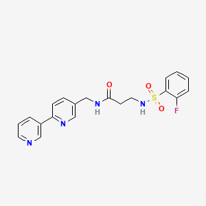 N-([2,3'-bipyridin]-5-ylmethyl)-3-(2-fluorophenylsulfonamido)propanamide