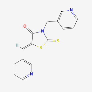 molecular formula C15H11N3OS2 B2524626 (Z)-3-(吡啶-3-基甲基)-5-(吡啶-3-基亚甲基)-2-硫代噻唑烷-4-酮 CAS No. 315692-96-7