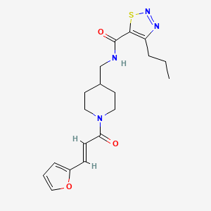 molecular formula C19H24N4O3S B2524628 (E)-N-((1-(3-(呋喃-2-基)丙烯酰基)哌啶-4-基)甲基)-4-丙基-1,2,3-噻二唑-5-甲酰胺 CAS No. 1235692-48-4