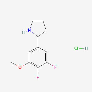 molecular formula C11H14ClF2NO B2524633 2-(3,4-Difluoro-5-methoxyphenyl)pyrrolidine;hydrochloride CAS No. 2411220-58-9