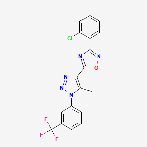 3-(2-chlorophenyl)-5-{5-methyl-1-[3-(trifluoromethyl)phenyl]-1H-1,2,3-triazol-4-yl}-1,2,4-oxadiazole