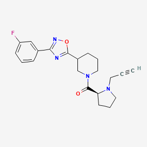 3-[3-(3-fluorophenyl)-1,2,4-oxadiazol-5-yl]-1-[(2S)-1-(prop-2-yn-1-yl)pyrrolidine-2-carbonyl]piperidine