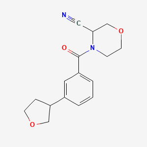 molecular formula C16H18N2O3 B2524640 4-[3-(Oxolan-3-yl)benzoyl]morpholine-3-carbonitrile CAS No. 2129708-95-6
