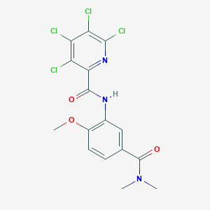 molecular formula C16H13Cl4N3O3 B2524648 3,4,5,6-tetrachloro-N-[5-(dimethylcarbamoyl)-2-methoxyphenyl]pyridine-2-carboxamide CAS No. 1259077-18-3