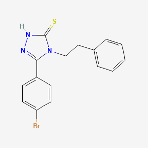 molecular formula C16H14BrN3S B2524649 5-(4-bromophenyl)-4-(2-phenylethyl)-4H-1,2,4-triazole-3-thiol CAS No. 522624-39-1