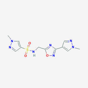 1-methyl-N-{[3-(1-methyl-1H-pyrazol-4-yl)-1,2,4-oxadiazol-5-yl]methyl}-1H-pyrazole-4-sulfonamide