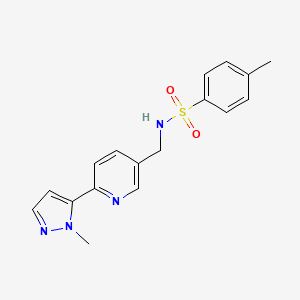 4-methyl-N-((6-(1-methyl-1H-pyrazol-5-yl)pyridin-3-yl)methyl)benzenesulfonamide