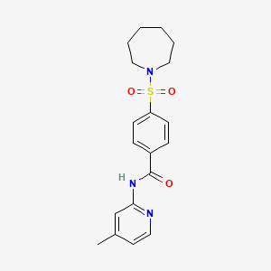 molecular formula C19H23N3O3S B2524665 4-(azepan-1-ylsulfonyl)-N-(4-methylpyridin-2-yl)benzamide CAS No. 868212-99-1