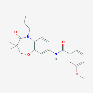 molecular formula C22H26N2O4 B2524672 N-(3,3-dimethyl-4-oxo-5-propyl-2,3,4,5-tetrahydrobenzo[b][1,4]oxazepin-8-yl)-3-methoxybenzamide CAS No. 921525-81-7