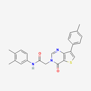 molecular formula C23H21N3O2S B2524676 N-(3,4-二甲苯基)-2-[7-(4-甲苯基)-4-氧代噻吩并[3,2-d]嘧啶-3(4H)-基]乙酰胺 CAS No. 1207059-03-7