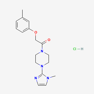 molecular formula C17H23ClN4O2 B2524679 1-(4-(1-methyl-1H-imidazol-2-yl)piperazin-1-yl)-2-(m-tolyloxy)ethanone hydrochloride CAS No. 1323601-97-3