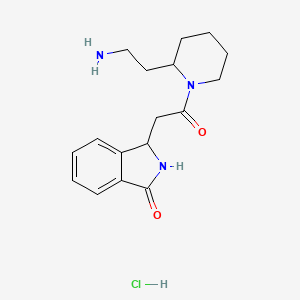 molecular formula C17H24ClN3O2 B2524688 3-[2-[2-(2-氨基乙基)哌啶-1-基]-2-氧代乙基]-2,3-二氢异吲哚-1-酮;盐酸盐 CAS No. 2418734-42-4