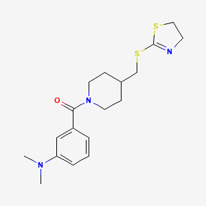 (4-(((4,5-Dihydrothiazol-2-yl)thio)methyl)piperidin-1-yl)(3-(dimethylamino)phenyl)methanone