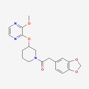 2-(Benzo[d][1,3]dioxol-5-yl)-1-(3-((3-methoxypyrazin-2-yl)oxy)piperidin-1-yl)ethanone