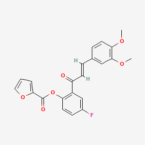 2-[(2E)-3-(3,4-dimethoxyphenyl)prop-2-enoyl]-4-fluorophenyl furan-2-carboxylate