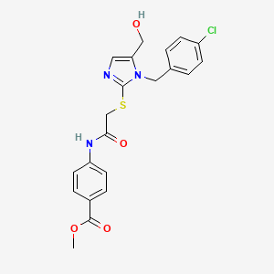 methyl 4-(2-((1-(4-chlorobenzyl)-5-(hydroxymethyl)-1H-imidazol-2-yl)thio)acetamido)benzoate