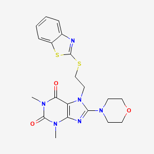 molecular formula C20H22N6O3S2 B2524711 7-(2-(benzo[d]thiazol-2-ylthio)ethyl)-1,3-dimethyl-8-morpholino-1H-purine-2,6(3H,7H)-dione CAS No. 685860-72-4