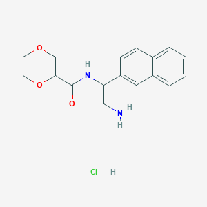 N-(2-Amino-1-naphthalen-2-ylethyl)-1,4-dioxane-2-carboxamide;hydrochloride