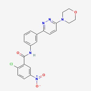2-chloro-N-(3-(6-morpholinopyridazin-3-yl)phenyl)-5-nitrobenzamide