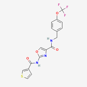 2-(thiophene-3-carboxamido)-N-(4-(trifluoromethoxy)benzyl)oxazole-4-carboxamide