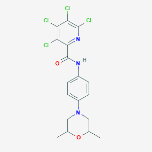3,4,5,6-tetrachloro-N-[4-(2,6-dimethylmorpholin-4-yl)phenyl]pyridine-2-carboxamide