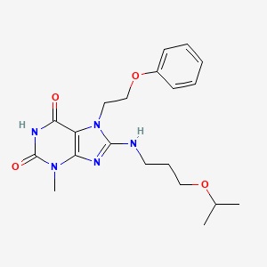 molecular formula C20H27N5O4 B2524737 8-((3-isopropoxypropyl)amino)-3-methyl-7-(2-phenoxyethyl)-1H-purine-2,6(3H,7H)-dione CAS No. 941873-63-8