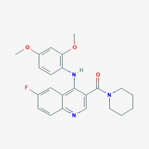 N-(2,4-dimethoxyphenyl)-6-fluoro-3-(piperidin-1-ylcarbonyl)quinolin-4-amine