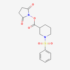 molecular formula C16H18N2O6S B2524749 2,5-Dioxopyrrolidin-1-yl 1-(benzenesulfonyl)piperidine-3-carboxylate CAS No. 1092332-01-8