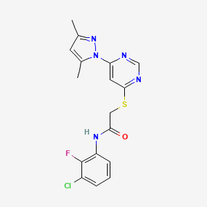 N-(3-chloro-2-fluorophenyl)-2-((6-(3,5-dimethyl-1H-pyrazol-1-yl)pyrimidin-4-yl)thio)acetamide