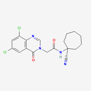 N-(1-cyanocycloheptyl)-2-(6,8-dichloro-4-oxo-3,4-dihydroquinazolin-3-yl)acetamide