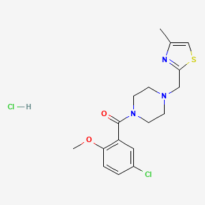 (5-Chloro-2-methoxyphenyl)(4-((4-methylthiazol-2-yl)methyl)piperazin-1-yl)methanone hydrochloride