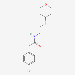 2-(4-bromophenyl)-N-(2-((tetrahydro-2H-pyran-4-yl)thio)ethyl)acetamide