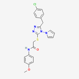 2-((5-(4-chlorobenzyl)-4-(1H-pyrrol-1-yl)-4H-1,2,4-triazol-3-yl)thio)-N-(4-methoxyphenyl)acetamide