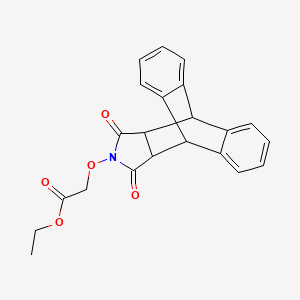 molecular formula C22H19NO5 B2524775 2-{[16,18-二氧代-17-氮杂五环[6.6.5.0~2,7~.0~9,14~.0~15,19~]十九烷-2(7),3,5,9(14),10,12-六烯-17-基]氧基}乙酸乙酯 CAS No. 478029-57-1