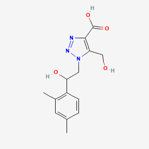 molecular formula C14H17N3O4 B2524777 1-[2-(2,4-dimethylphenyl)-2-hydroxyethyl]-5-(hydroxymethyl)-1H-1,2,3-triazole-4-carboxylic acid CAS No. 2108526-85-6