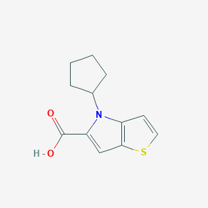molecular formula C12H13NO2S B2524778 4-cyclopentyl-4H-thieno[3,2-b]pyrrole-5-carboxylic acid CAS No. 1146291-78-2