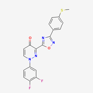 molecular formula C19H12F2N4O2S B2524784 3-{methyl[(4-methylphenyl)sulfonyl]amino}-N-[3-(methylthio)phenyl]thiophene-2-carboxamide CAS No. 1251681-53-4