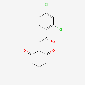 molecular formula C15H14Cl2O3 B2524788 2-(2-(2,4-Dichlorophenyl)-2-oxoethyl)-5-methylcyclohexane-1,3-dione CAS No. 1022423-36-4