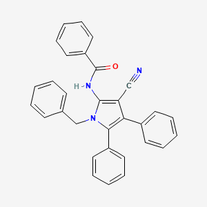 molecular formula C31H23N3O B2524796 N-(1-benzyl-3-cyano-4,5-diphenyl-1H-pyrrol-2-yl)benzenecarboxamide CAS No. 477887-14-2