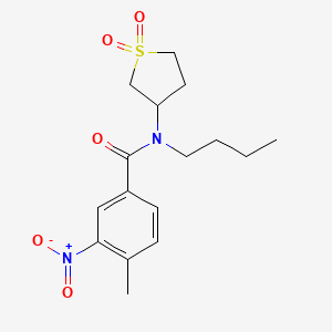 molecular formula C16H22N2O5S B2524804 N-butyl-N-(1,1-dioxidotetrahydrothiophen-3-yl)-4-methyl-3-nitrobenzamide CAS No. 874787-69-6