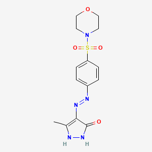 molecular formula C14H17N5O4S B2524805 5-甲基-4-{[4-(4-吗啉磺酰)苯基]腙}-2,4-二氢-3H-吡唑-3-酮 CAS No. 365517-78-8