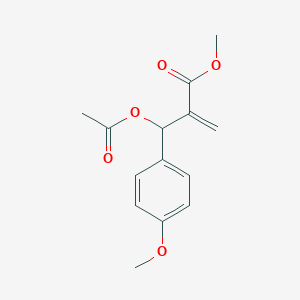 molecular formula C14H16O5 B2524807 2-(4-甲氧基-α-乙酰氧基苄基)丙烯酸甲酯 CAS No. 124957-41-1