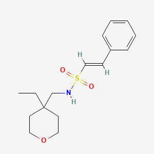 molecular formula C16H23NO3S B2524808 (E)-N-[(4-Ethyloxan-4-YL)methyl]-2-phenylethenesulfonamide CAS No. 1445766-65-3